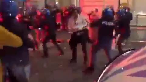 Italy Polizia Brutality On Anti Green Pass Protestors