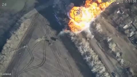 Russian Tank Destroyed By Ukrainian ATGM