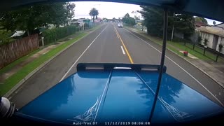 Man Tries to Stare Down Big Rig