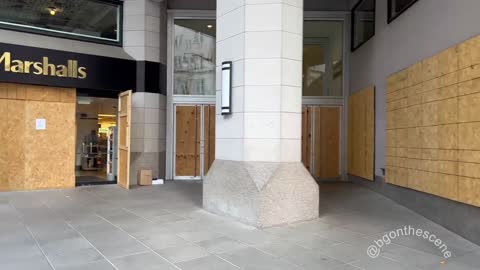 Businesses Within the National Press Building in D.C. Keep Their Windows Boarded Up After Yesterday's SCOTUS Ruling