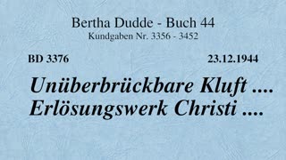 BD 3376 - UNÜBERBRÜCKBARE KLUFT .... ERLÖSUNGSWERK CHRISTI ....