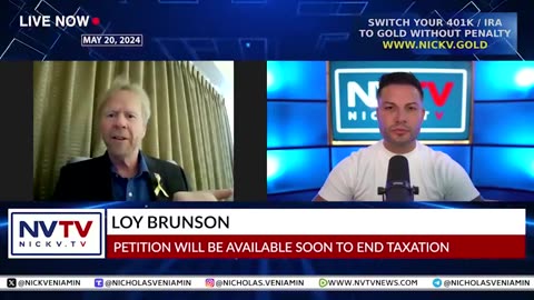 Loy Brunson Discusses Petition Soon Available To End Taxation