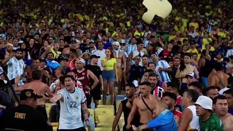 Brazil vs Argentina - Chaos in the Crowd with Fans & Police