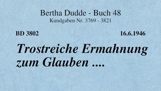 BD 3802 - TROSTREICHE ERMAHNUNG ZUM GLAUBEN ....