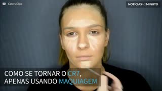 Mulher se transforma em Cristiano Ronaldo usando apenas maquiagem