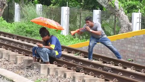 "😂You Can't Miss This: Viral Train Horn Prank Best Reactions Compilation!"