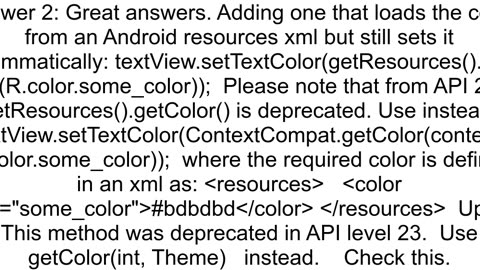 How to set text color of a TextView programmatically