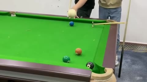 playing pool game funny video