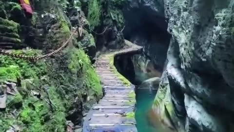 I think this is Vintgar Gorge in Slovenia for those of you who are wondering