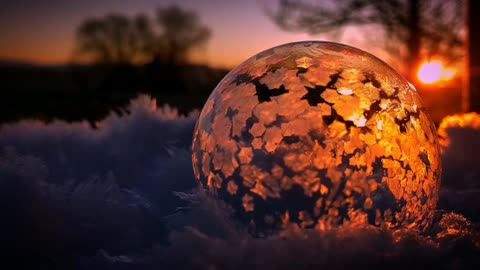 Bubble Freeze at Sunset