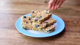 Healthy Protein Bars 2 Ways - Banana and Blueberry