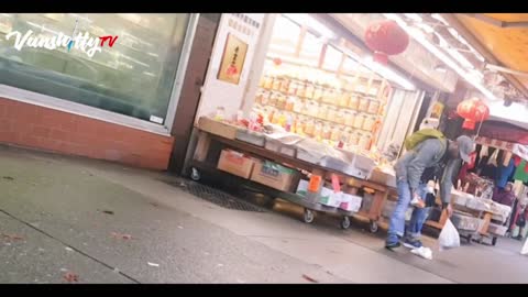 Meth Head Throwing a Temper in Chinatown