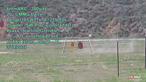 6mmARC Fast Fire on steel at 300yds, handloads