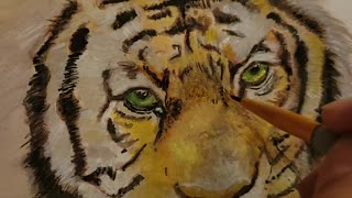 How to Watercolor Tiger Painting.