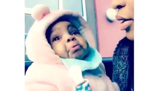 Baby gets very emotional when mom sings to her