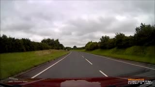 Near miss on the A53 in Shropshire