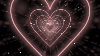 081. Neon Lights Love Heart Tunnel Background🤎Brown Heart Heart corazones blanco y negro