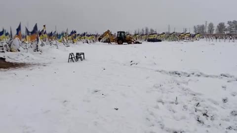 Footage from one of the cemeteries in the area of the city of Kharkov