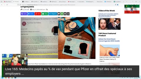 Live 165: Médecins payés au % de vax pendant que Pfizer en offrait des spéciaux à ses employers ...