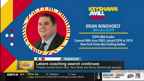 Brian Windhorst officially reported Darvin Ham is the favorite for Lakers job