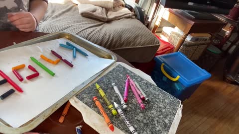 Khloe-Rose 2nd Grade Craft: Melted Crayon Craft