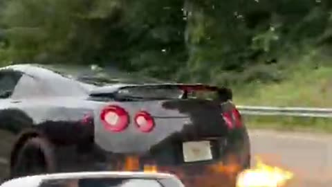 R35 NISSAN GTR HUGE FLAMES🔥😳 (GODZILLA)