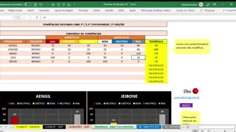 Deu1 RPG - Planilhas do Narrador Versão 4.0 - Explanada