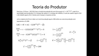 Microeconomia 115 Teoria do Produtor Escolha Ótima de Insumos Continuação