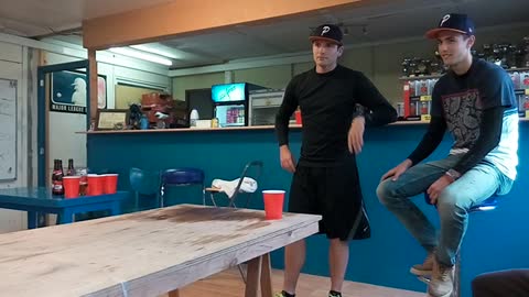 Belgian Kid Gets Overexcited After Beating US Teammate At Beer Pong