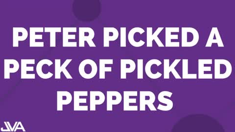 Articulation Vocal Exercise (on "Peter picked a peck of pickled peppers")