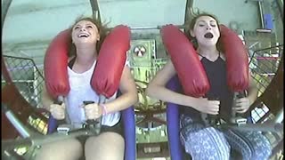 Young Woman Faints From Fear On Rollercoaster Ride