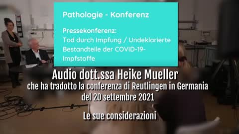 Dr Heike Mueller preoccupazioni e considerazioni Conferenza Reutlingen del 20 settembre 2021