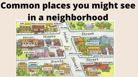 English Vocabulary Neighborhood and things you might see.