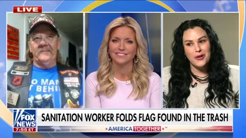 Utah sanitation worker folds American flag found in the trash