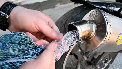 100 MARBLES IN AN EXHAUST