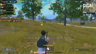 Pubg Mobile Game Running from 4 Enemies with Half Hp in Classic Match