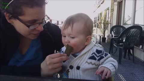Obviously, this baby doesn't like what it tastes...
