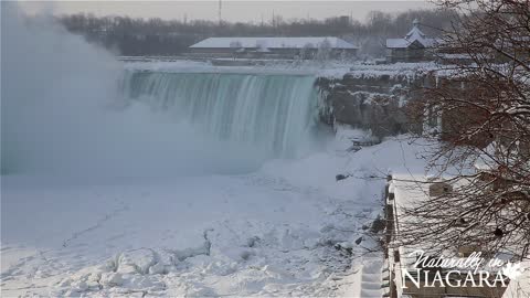 Extreme temperatures partially freeze Niagara Falls