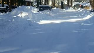 Snow conditions, #BigBearLake , dangerous driving conditions