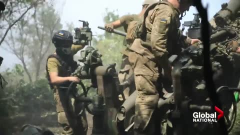 How is Ukraine using artillery sent by Canada, and other allies on the front lines?