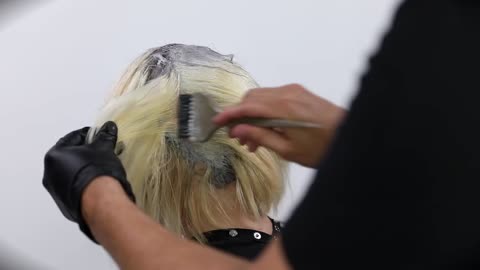 Learn how to do Silver Blonde Hair Color with Shadow Root Coloring.