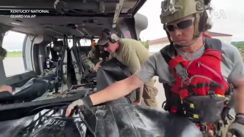 US National Guard Helicopters Search Flooded Kentucky