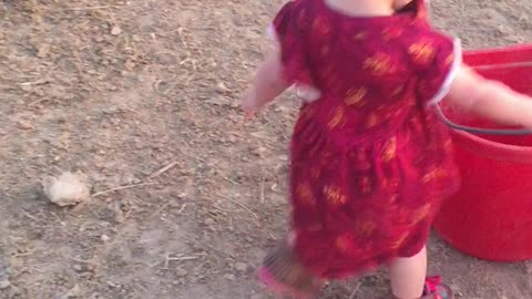 Kiddo Gives Good Night Kisses to Her Horses