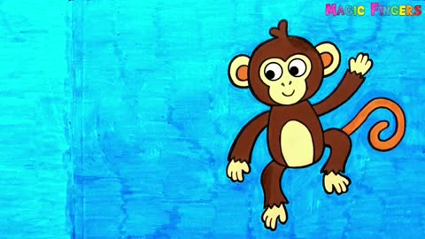 Image of a Monkey Eating a Banana Drawing, Painting and Coloring for Children, Toddlers