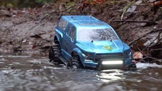 Road is Washed Out, I Risk the EV Ford Raptor Anyway - FAST WATER - Traxxas TRX4 | RC ADVENTURES