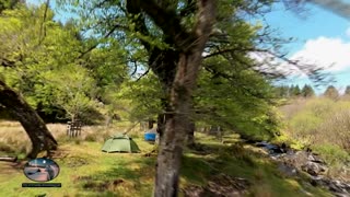 Wildcamping cooking breakfast by a river