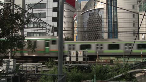 train passing in the suburbs