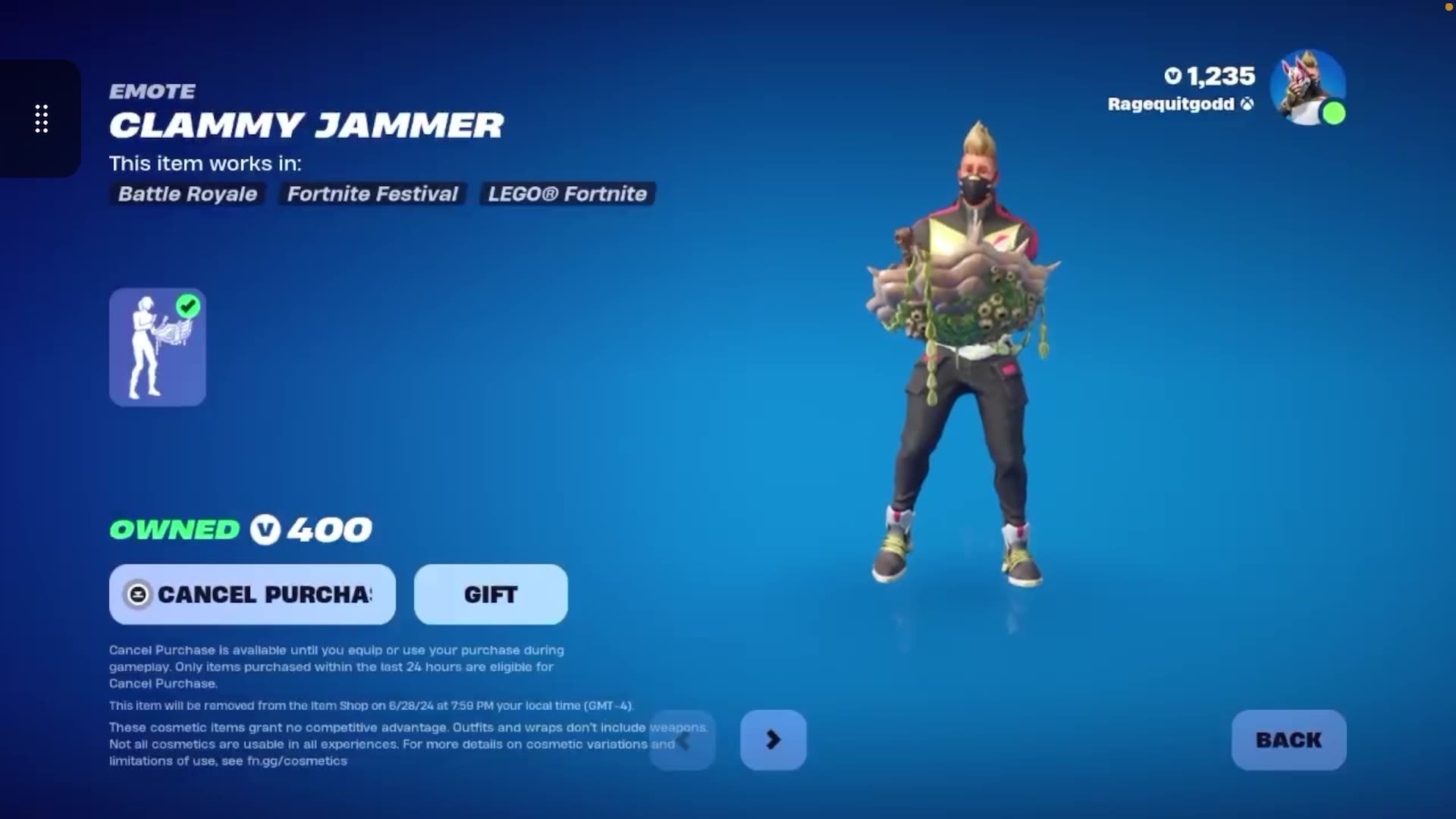 “NEW” CLAMMY JAMMER IS HERE! FORTNITE ITEM SHOP (June 27, 2024)