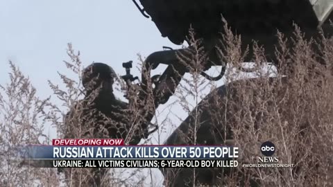 Russian attack on Ukraine leaves more than 50 dead