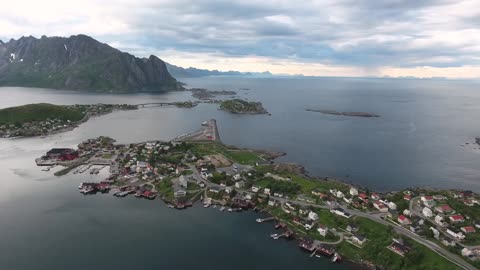 lofoten archipelago islands aerial footage